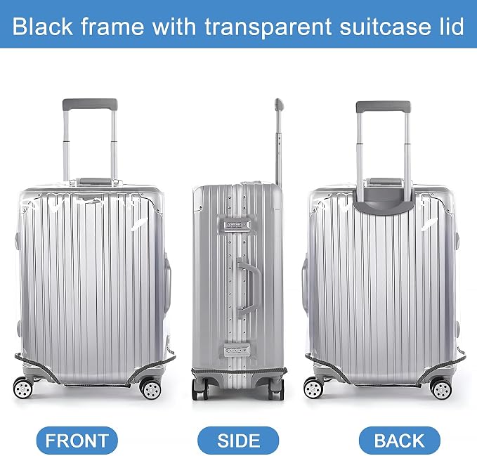 Clear Luggage Cover for 20 inch Suitcase Tsa Approved Thicken PVC Plastic - Image 5