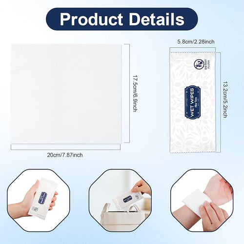 200 Pcs Wet Wipes Individually Wrapped, Aloe Vera Hand Wipe, Disposable Skin - Image 2