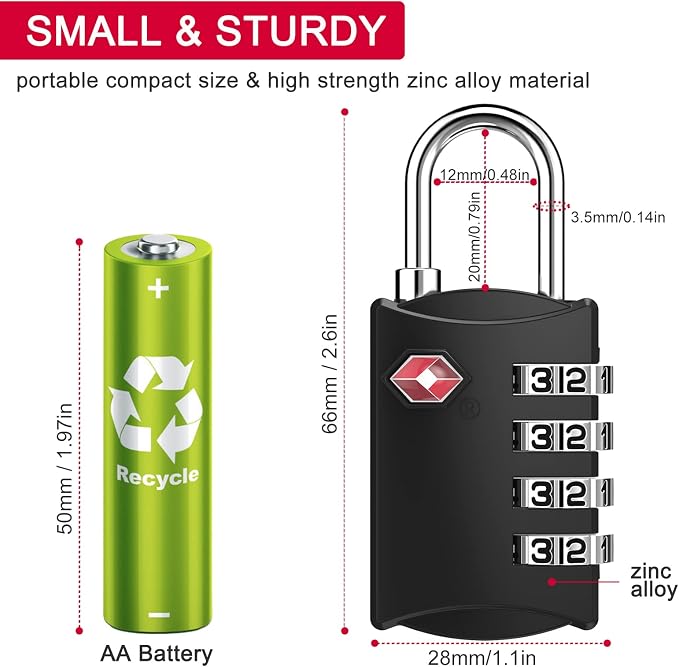 ZHEGE Travel Locks 2 Pack, TSA Locks - Image 5