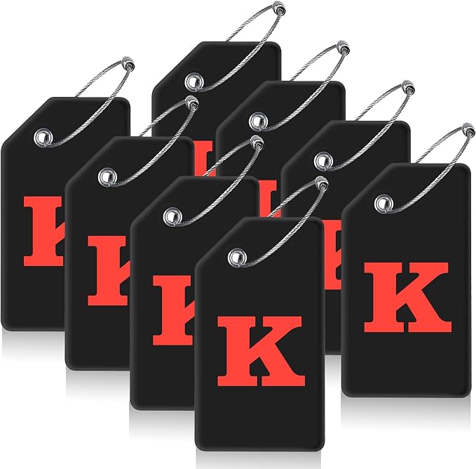 8 Pcs Luggage Tags for Suitcases, 26 Initial Letter Travel Luggage Baggage by Gostwo