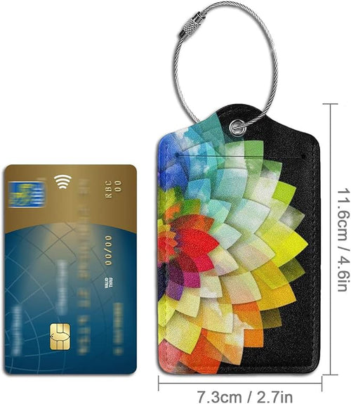 2 Pack Luggage Tag for Suitcase, Cute Unique Leather Suitcase Tags Identifiers - Image 2