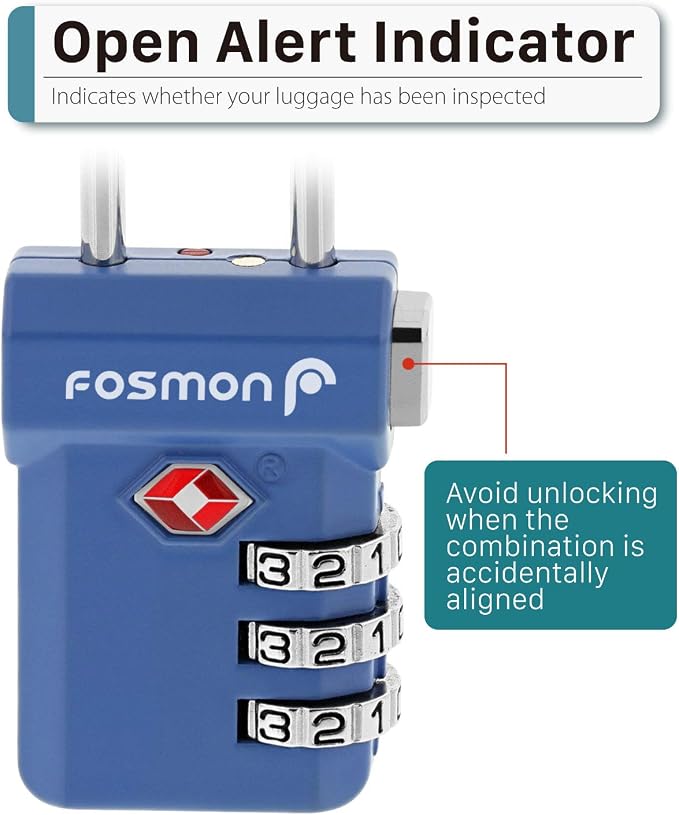 Fosmon TSA Approved Luggage Locks, Suitcase Travel Lock - Image 9