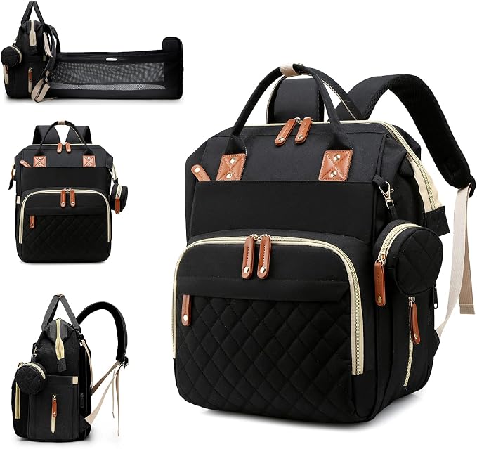 Diaper Bag with Changing Station, Waterproof 3 in 1 Baby Diaper Backpack with by Lamroro