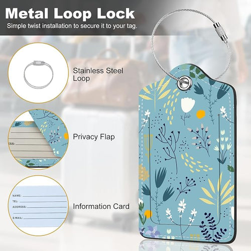2Pack Luggage Tags for Suitcases, Cute Unique Pu Leather Cruise Luggage Tag - Image 2