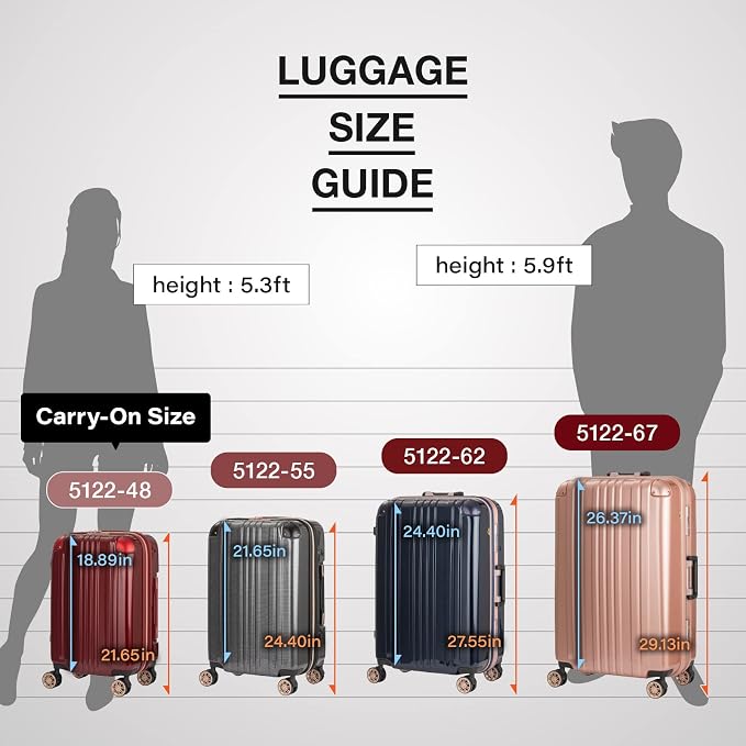 LEGEND WALKER Durable Aluminum Frame Hardside Luggage, Rose Gold, 5122-67-RGD - Image 6