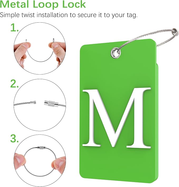 Gostwo 2 Pack Luggage Tags for Suitcases, 26 Initial Letter Travel Luggage - Image 3
