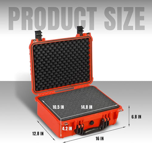 16x 12.8x 6.8 Inch Hard Case, Portable Weather Waterproof Protective Camera Case - Image 2