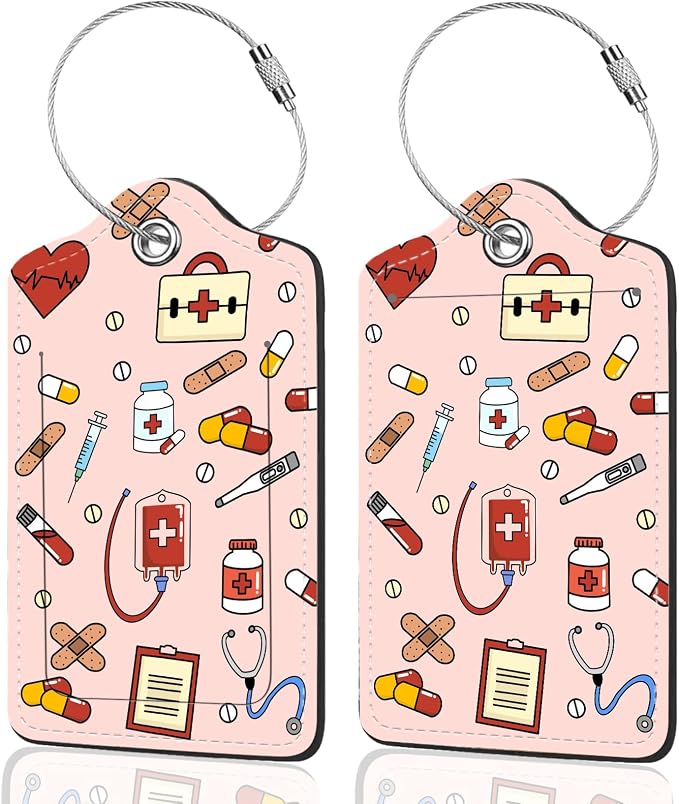 2Pack Luggage Tags for Suitcases, Cute Unique Pu Leather Cruise Luggage Tag by Unknown