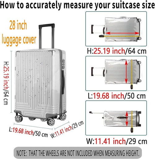 28 Inch Clear PVC Luggage Cover Protectors Suitcase Covers - Image 2