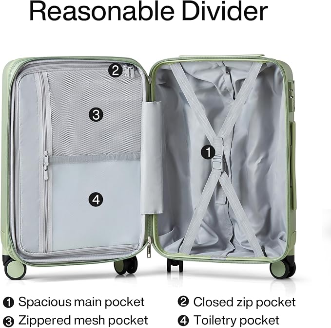 Hanke 24 Inch Expandable Checked Luggage Lightweight PC Hard Shell Luggage - Image 7