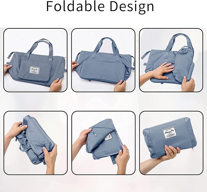 Large Capacity Foldable Travel Bag Expandable Portable Carry on Bag Dry&Wet - Image 5