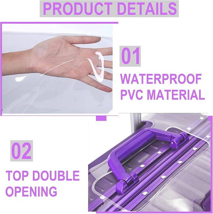 30 Inch Full Clear PVC Suitcase Cover Protectors - Image 2