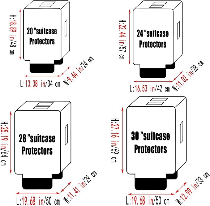 28 Inch Clear PVC Luggage Cover, 0.2mm Thick Lightweight Waterproof, - Image 4