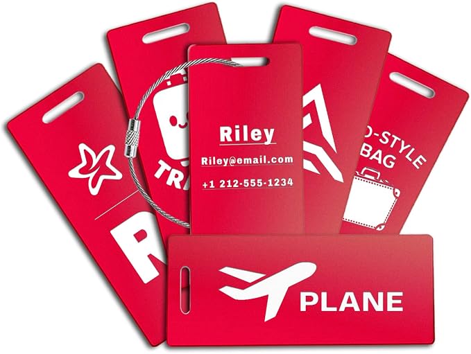 4PCS Personalized Luggage Tags for Travel Durable Aluminium Luggage Tags for by comfortez