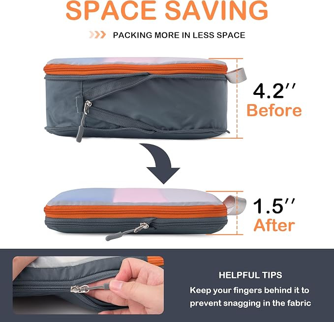 Cipway Compression Packing Cubes, See Through Mesh Luggage Organizer Bags - Image 3