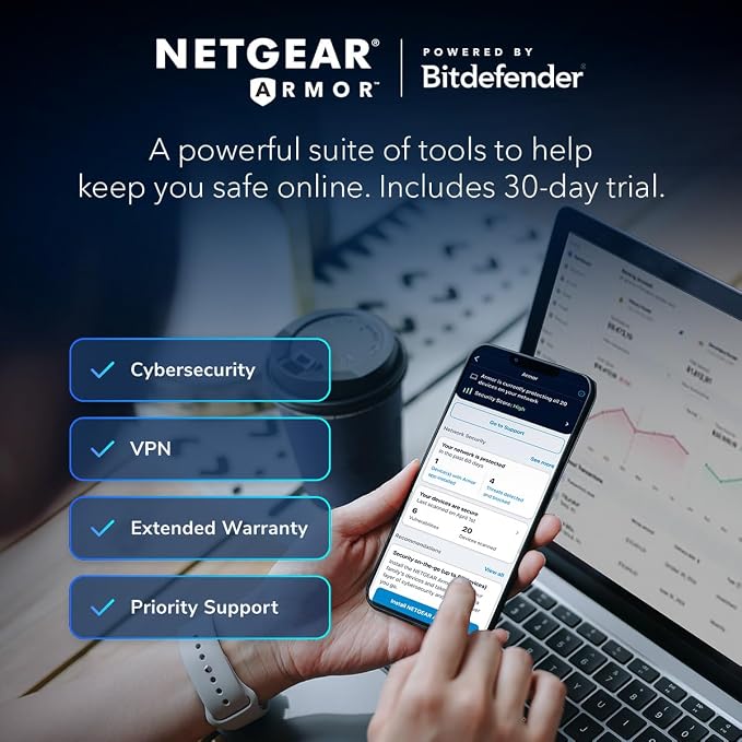 NETGEAR Nighthawk Dual-Band WiFi 7 Router – Security Features, BE3600 Wireless - Image 7