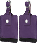 FINTIE 2 Pack Luggage Tags, Leather Name ID Labels by Fintie