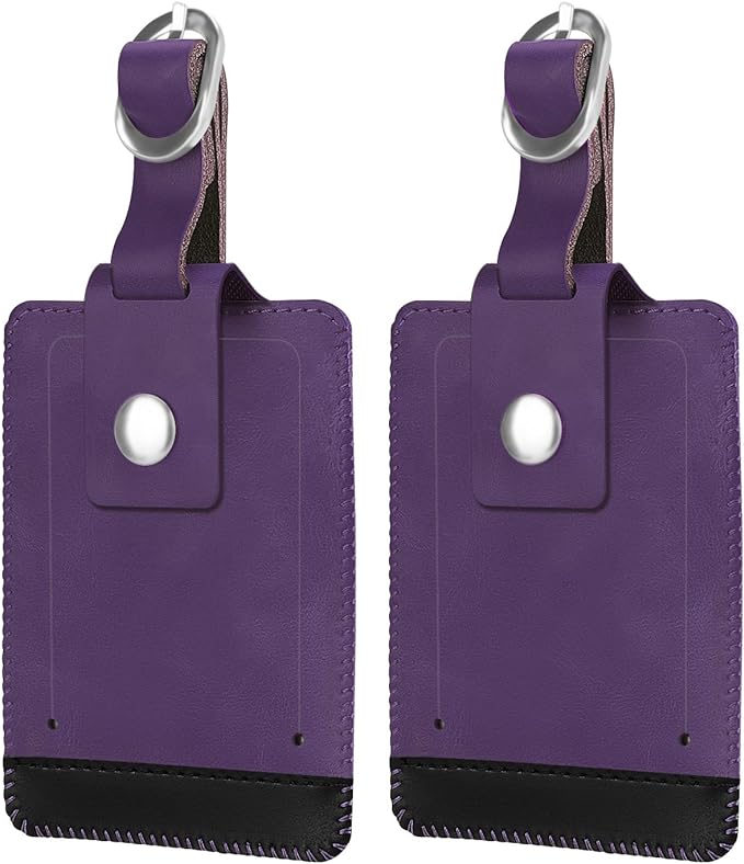FINTIE 2 Pack Luggage Tags, Leather Name ID Labels by Fintie