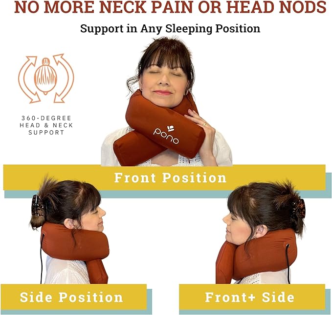 Pono Neck Cradle Travel Pillow: Memory Foam, Ergonomic 360° Adjustable Support - Image 4