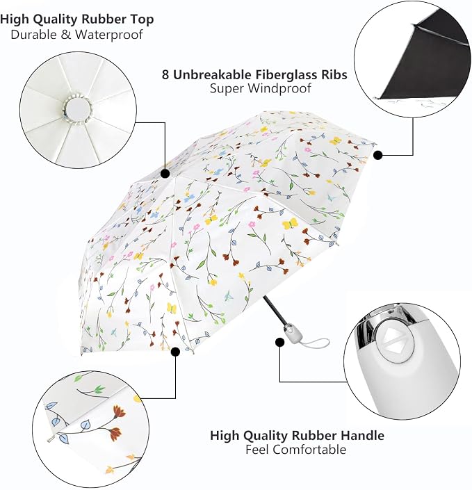 Cuby UV Sun Umbrella Compact Folding Umbrella lightweight Portable Manual - Image 4