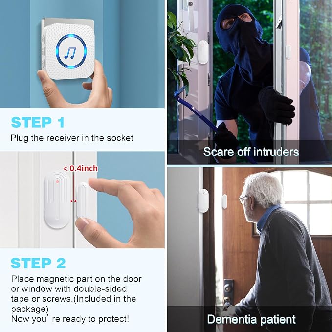 Sanjie Door Chime, Wireless Door Chimes When Door Opens Entry Alarm - Image 5