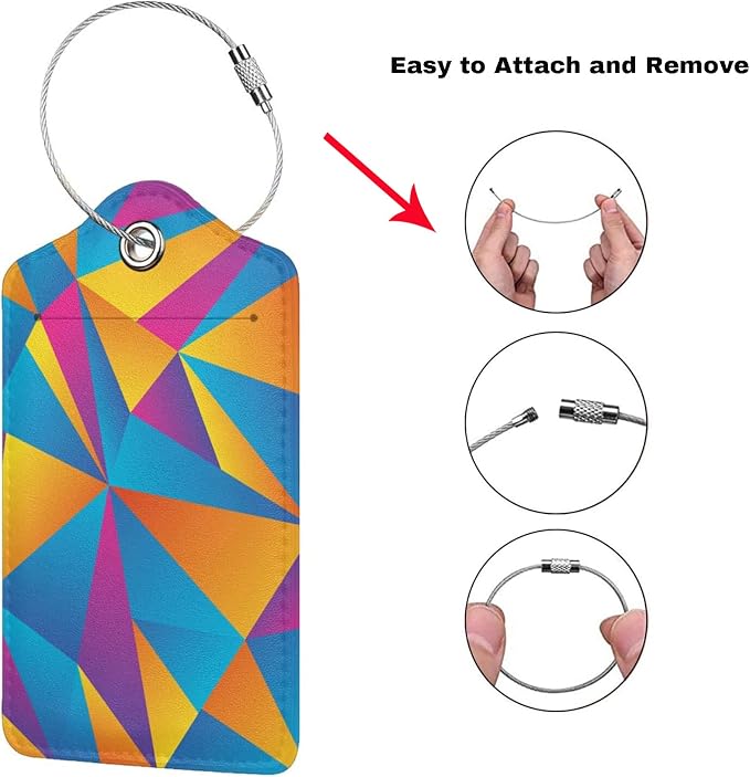 2PC Colorful Abstract Luggage Tags - Image 3