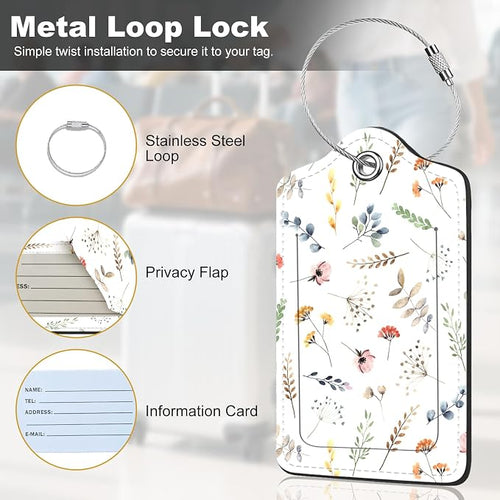 2Pack Luggage Tags for Suitcases, Cute Unique Pu Leather Cruise Luggage Tag - Image 2