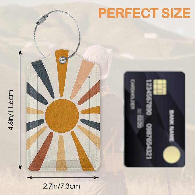 Boho Color Sunburst PU Leather Luggage Tags - Image 2