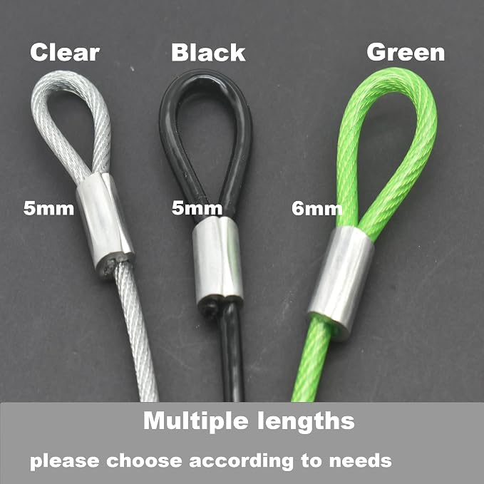 16FT 4mm Stainless Steel Outdoor Travel Security Cable Lock, Braided Steel - Image 3