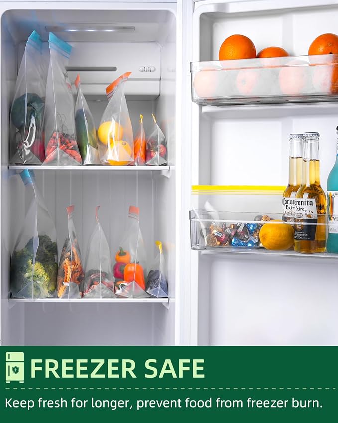 Lerine 16 Pack Reusable Gallon Freezer Bags Dishwasher Microwave Safe, Stand Up - Image 4
