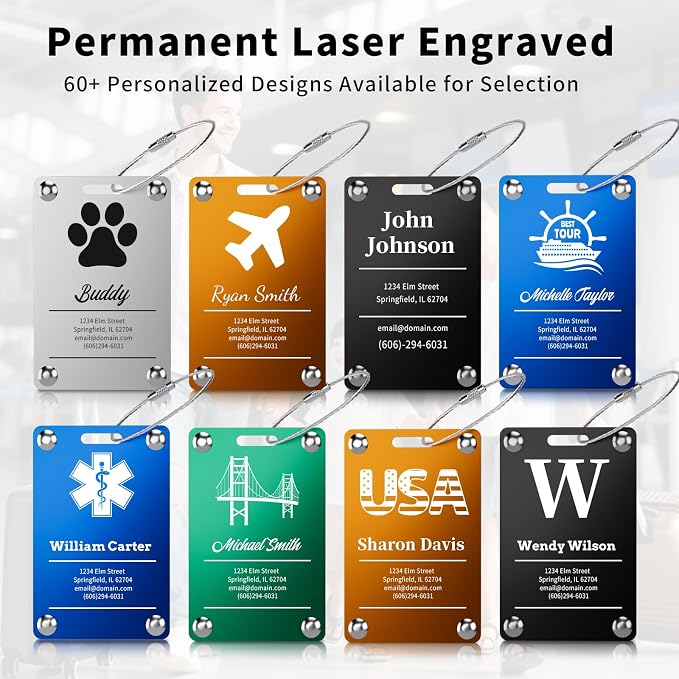 6 Pack Personalized Luggage Tags - Image 5