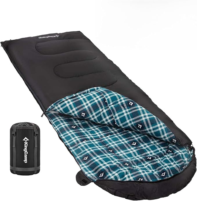 KingCamp Sleeping Bag for Adults, Cold Weather & Warm XL Big and Tall Flannel by KingCamp
