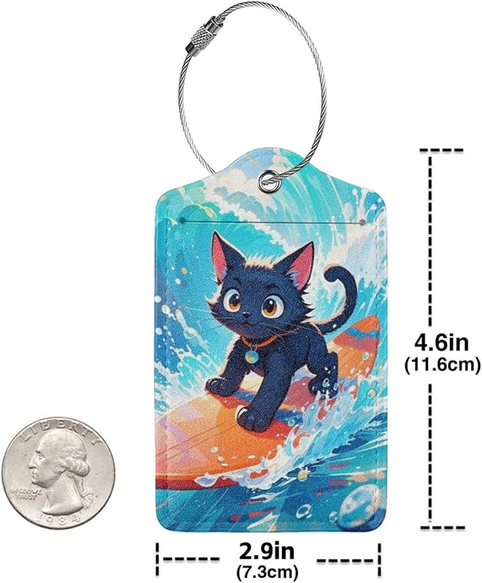 Fun Luggage Tags for Suitcases Leather Name Tag for Luggage Cute Travel Baggage - Image 2