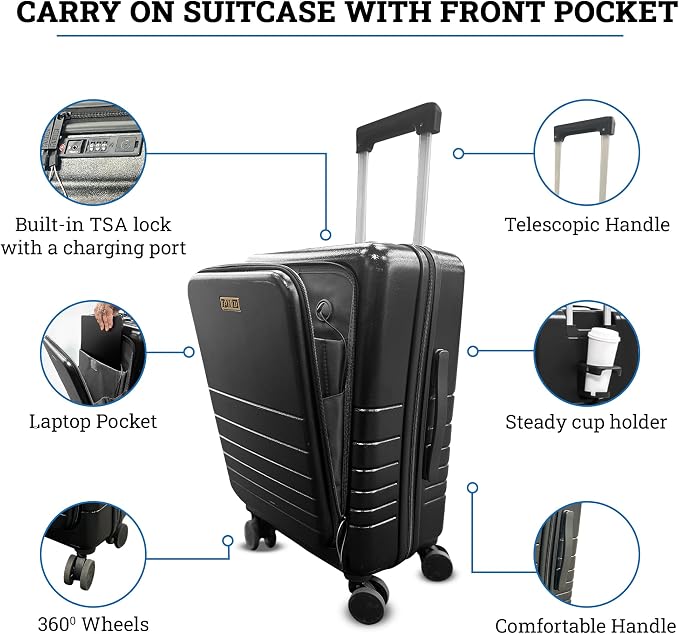 20 Inch Hardside Carry On Luggage - Image 4