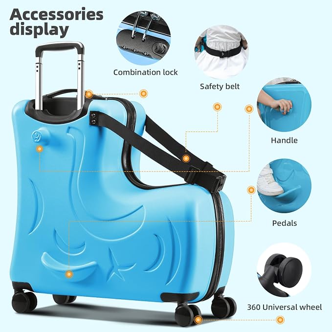 AO WEI LA OW Duffel Bag for Kids Ride-On Suitcase Carry-On Luggage - Image 5
