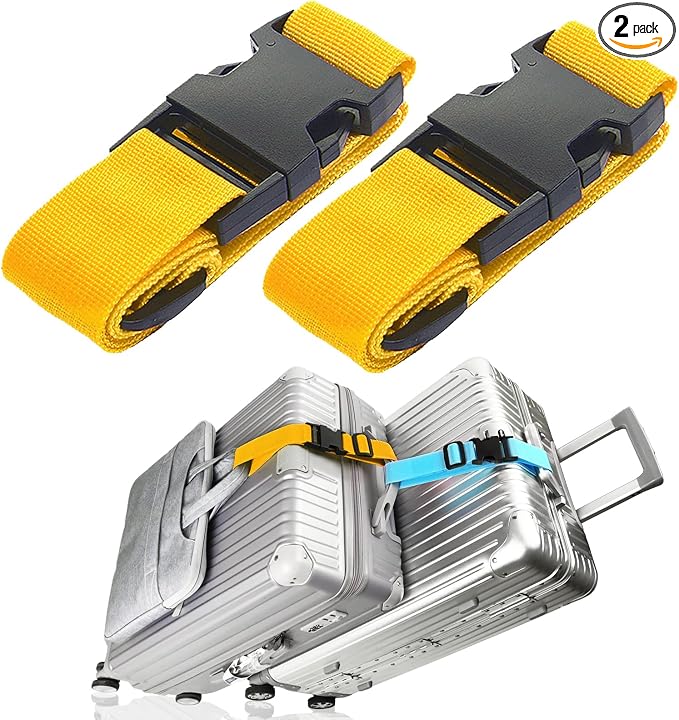 2Pack Luggage Straps for Suitcases, Travel Connector for Carry On Bag, Add Bag by Ajmyonsp