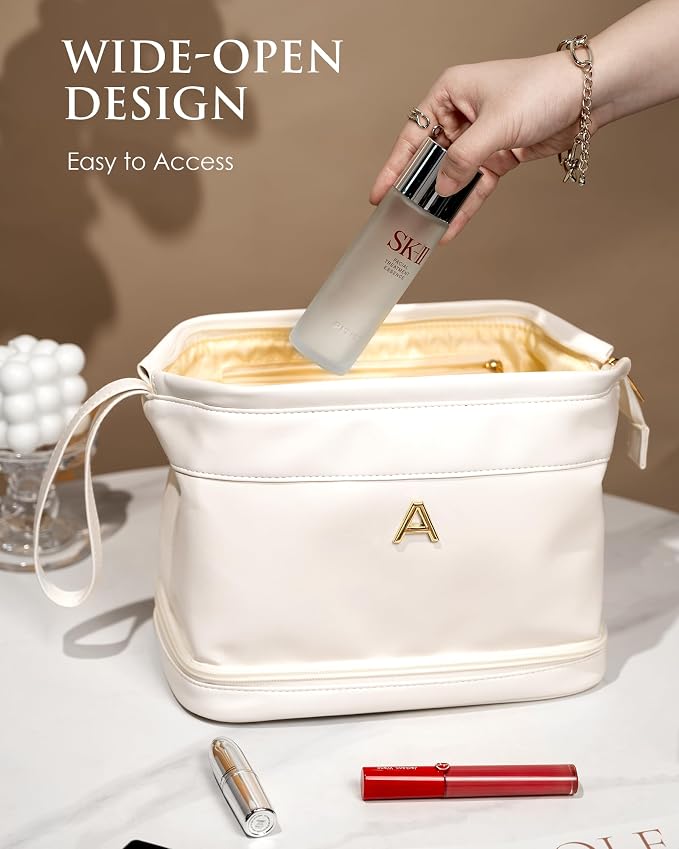 Teen Girl Gifts Trendy Stuff, Initial Makeup Bags, Personalized Double Layer - Image 3