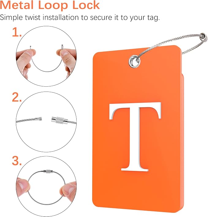 Gostwo 2 Pack Luggage Tags for Suitcases, 26 Initial Letter Travel Luggage - Image 3