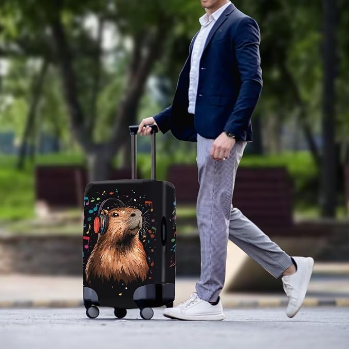 Capybara Luggage Cover Fits 18-21 Inch Luggage Anti-Scratch Spandex Zipper - Image 3