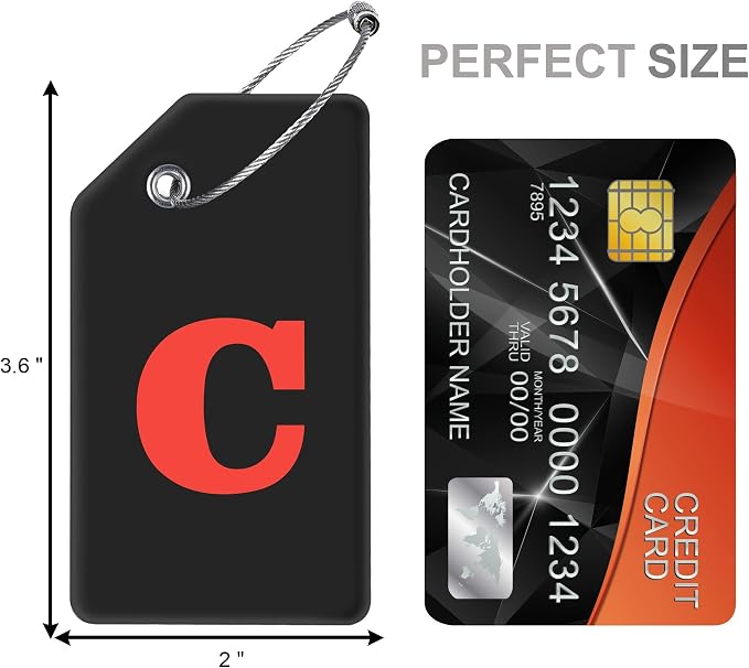 8 Pcs Luggage Tags for Suitcases, 26 Initial Letter Travel Luggage Baggage - Image 4
