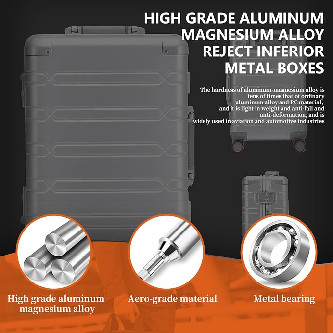 WEICHEN All Aluminum Magnesium 22 inch Carry On Luggage - Image 4