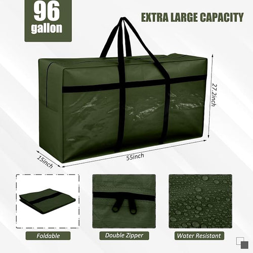 4 Pcs Large Moving Bags with Zipper and Handles Foldable Storage Duffle Bags - Image 2