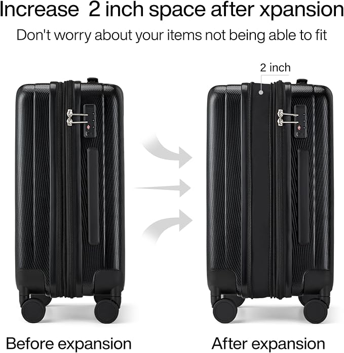 Hanke 24 Inch Expandable Checked Luggage Lightweight PC Hard Shell luggage - Image 3