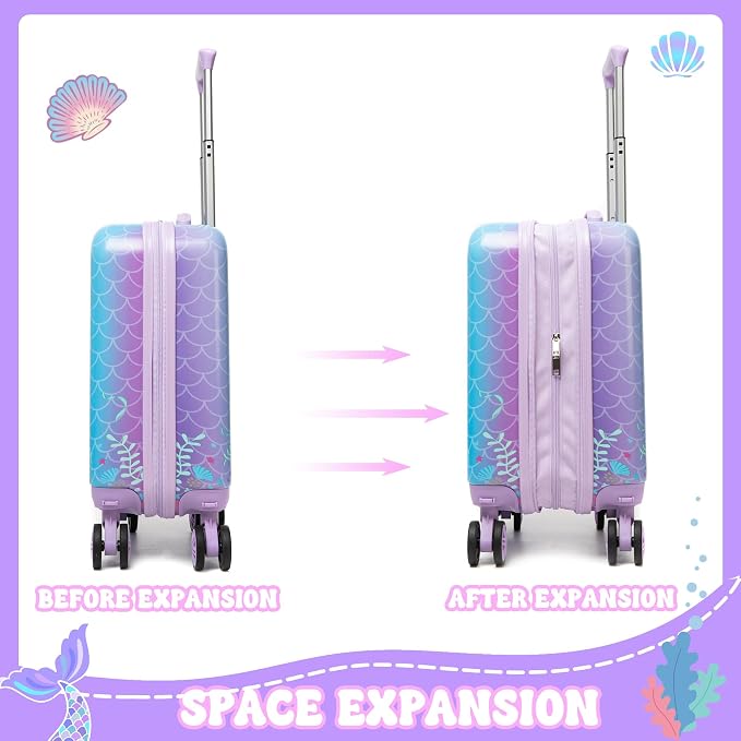 Cute Mermaid Kids Luggage Set 2 piece Kids Suitcase - Image 3