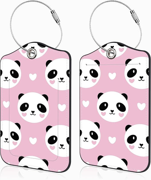 2 Pcs Cute Panda and Heart Luggage Tags by Unknown