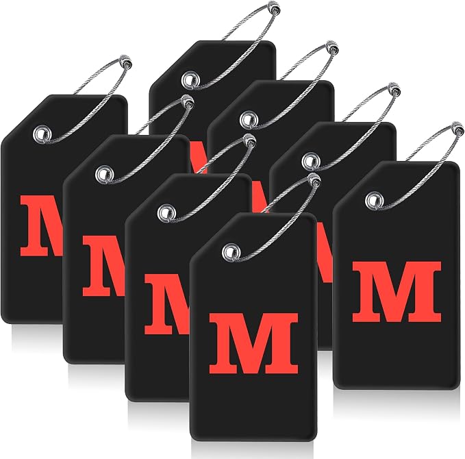 8 Pcs Luggage Tags for Suitcases, 26 Initial Letter Travel Luggage Baggage by Gostwo