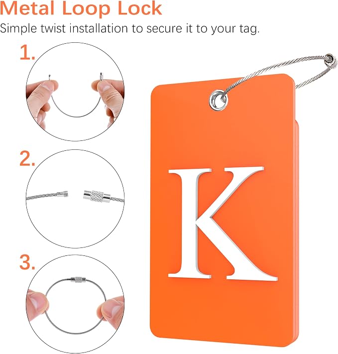 Gostwo 2 Pack Luggage Tags for Suitcases, 26 Initial Letter Travel Luggage - Image 3