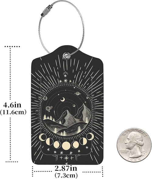 2 Pcs Luggage Tags for Suitcase, Cute Unique PU Leather Travel Bag Tag - Image 2