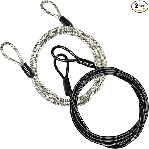 100CM/3.3ft 3mm Outdoor Travel Security Cable Lock, Braided Steel Coated Safety by GOMRQING