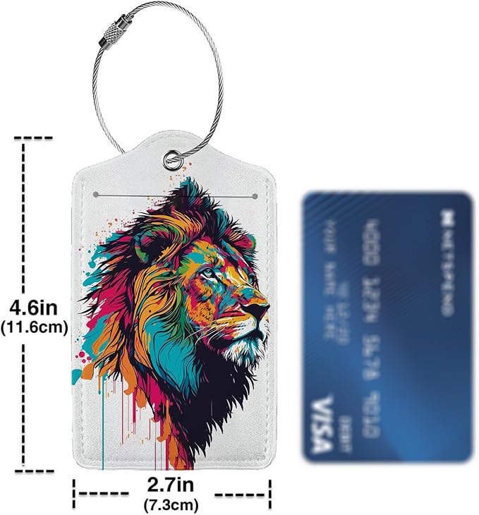 Colorful Lion in Pop Luggage Tags - Image 4
